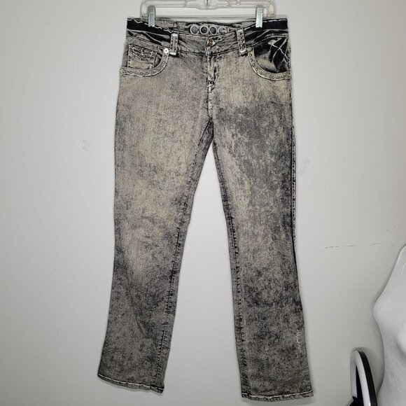 Coogi Jeans Denim 13 14 Acid Wash Studded Trim Straight Leg Juniors - Picture 7 of 7